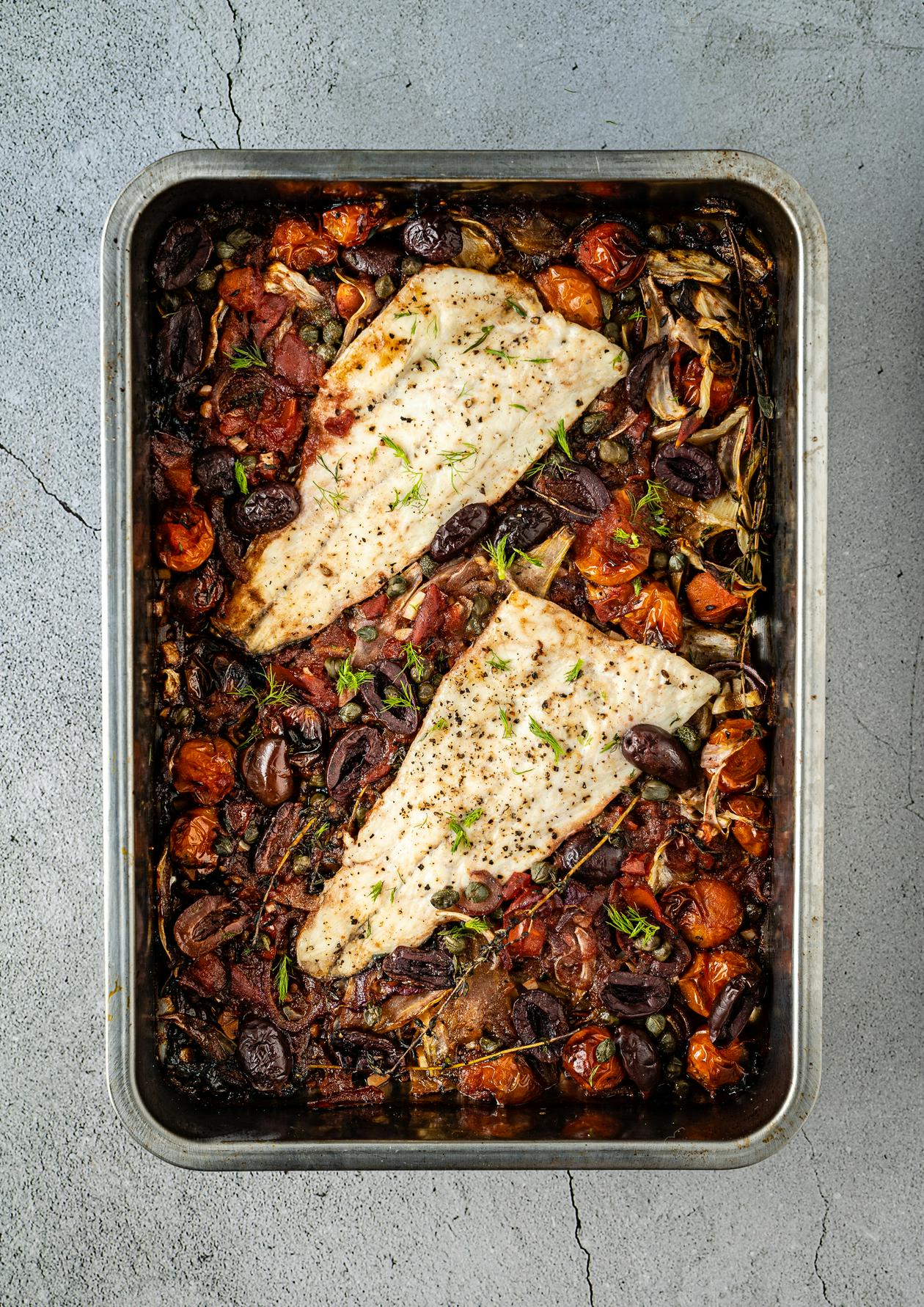 Mediterraanse zeebaars uit de oven