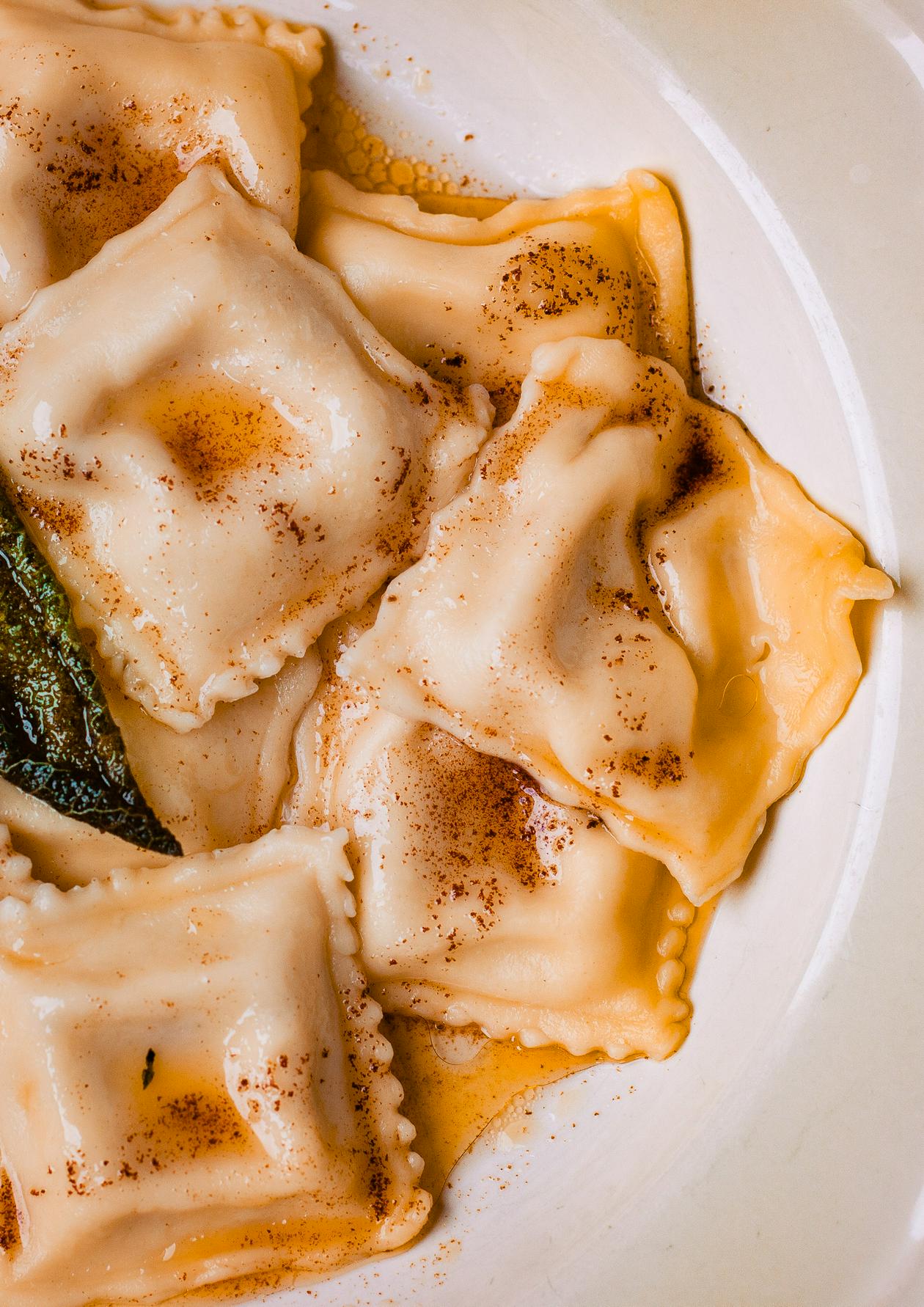 Ravioli met paddenstoelen