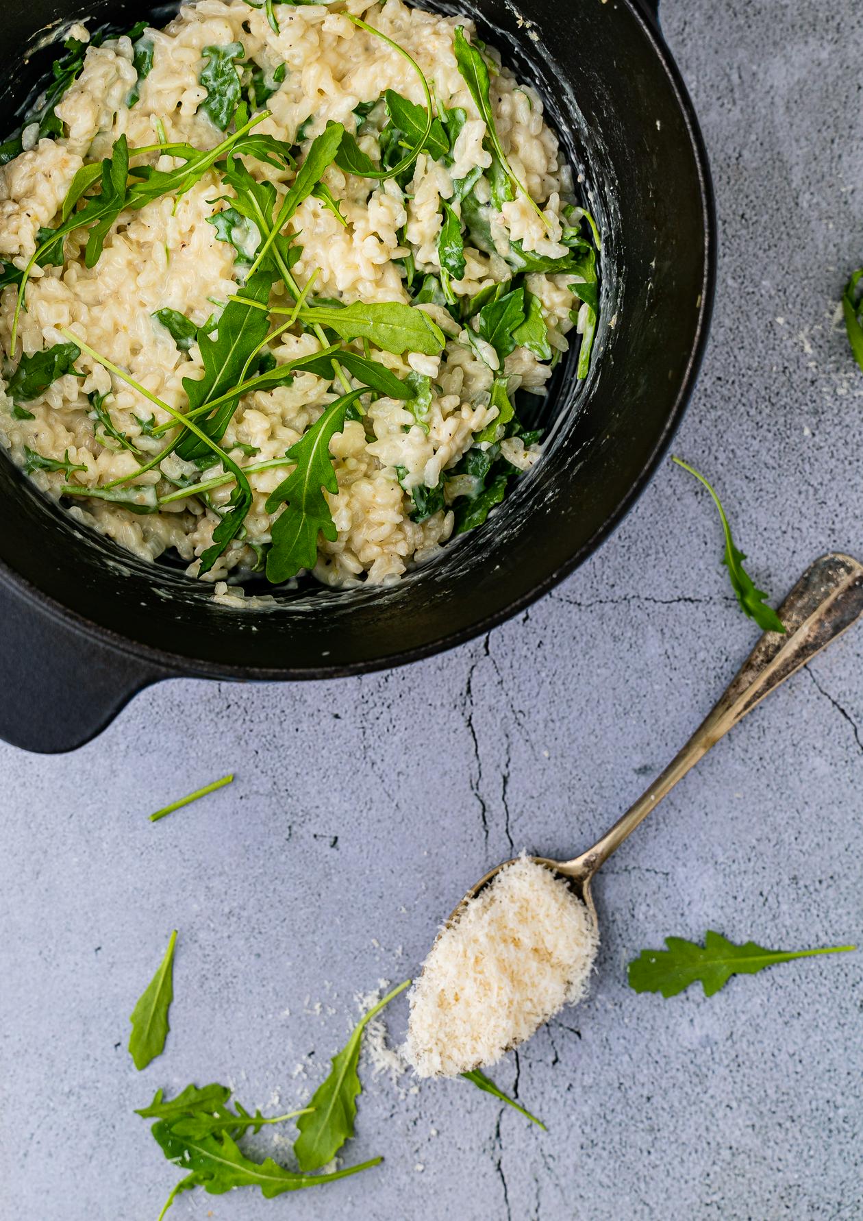 Risotto met rucola en koffieroom